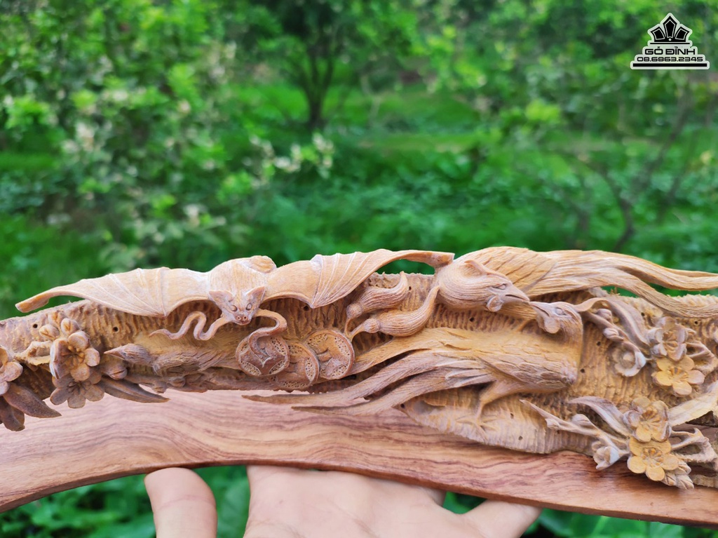 Gậy Như Ý Gỗ Hoàng Đàn Cao 8 Ngang 48 Sâu 6 (cm) 0