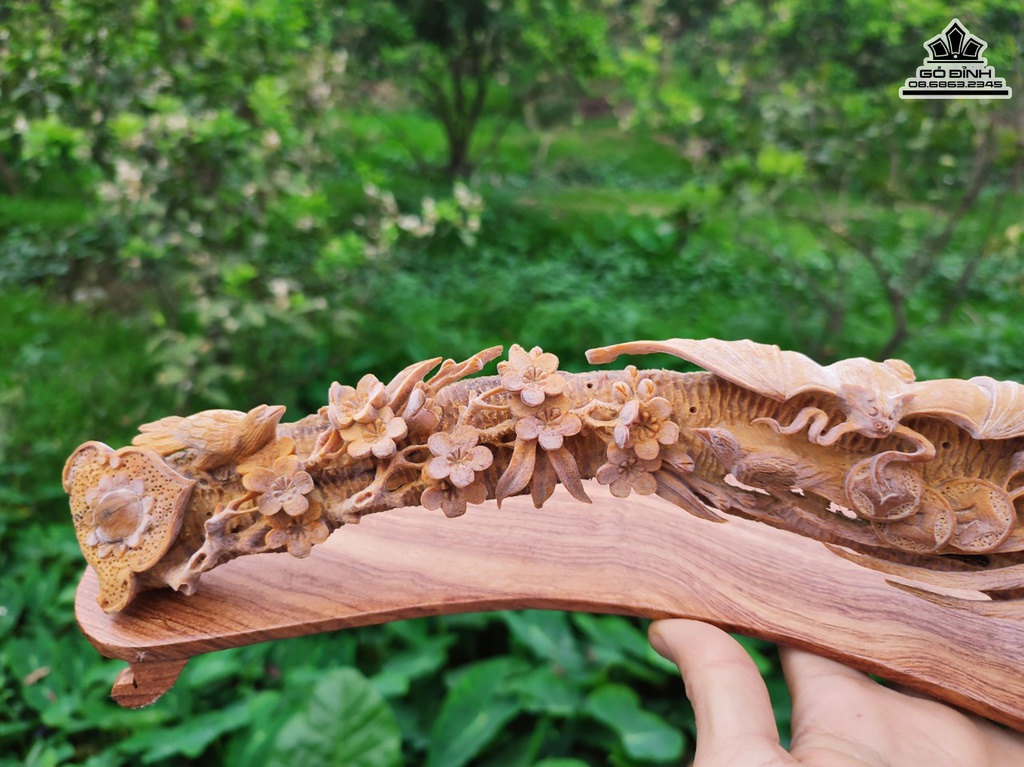 Gậy Như Ý Gỗ Hoàng Đàn Cao 8 Ngang 48 Sâu 6 (cm) 2