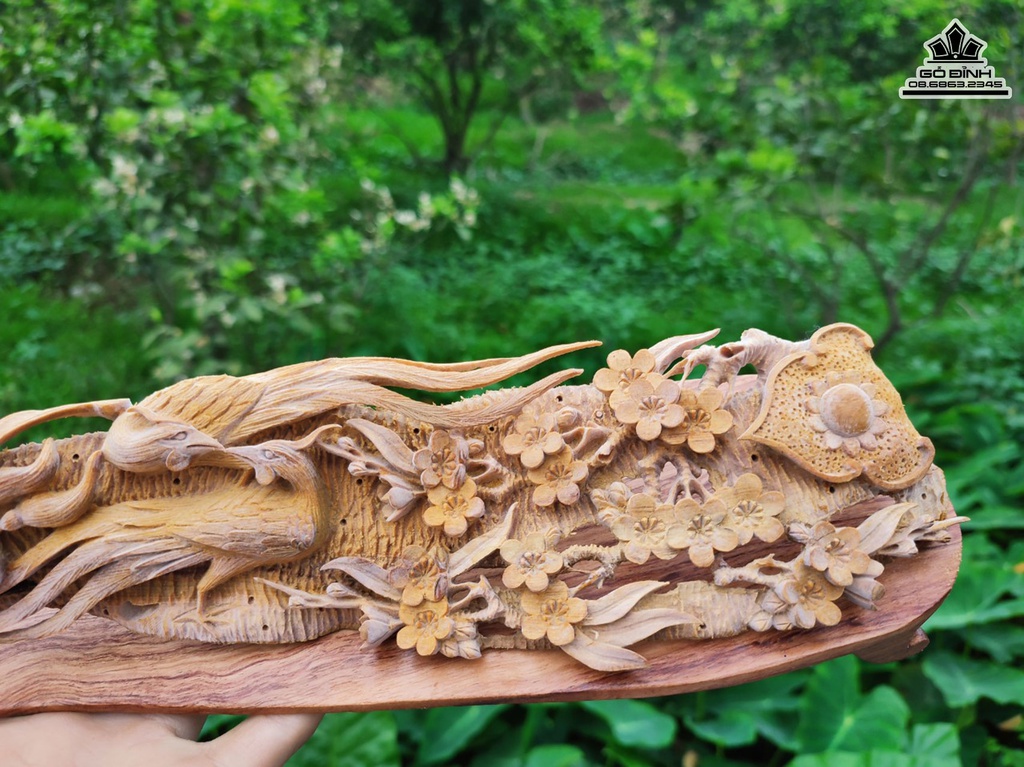 Gậy Như Ý Gỗ Hoàng Đàn Cao 8 Ngang 48 Sâu 6 (cm) 3