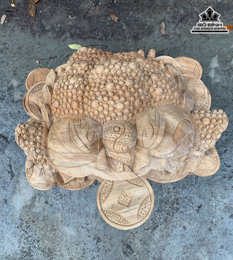 Tượng Cóc Gỗ Ngọc Am Cao 30 Ngang 50 Sâu 33 (cm)6