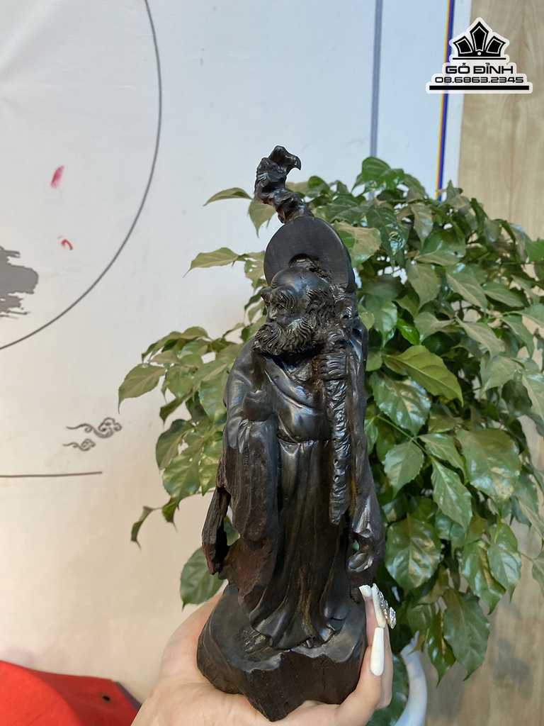 Tượng Đạt Ma Sư Tổ Gỗ Mun Sừng Cao 26 Ngang 10 Sâu 10 (cm) 1