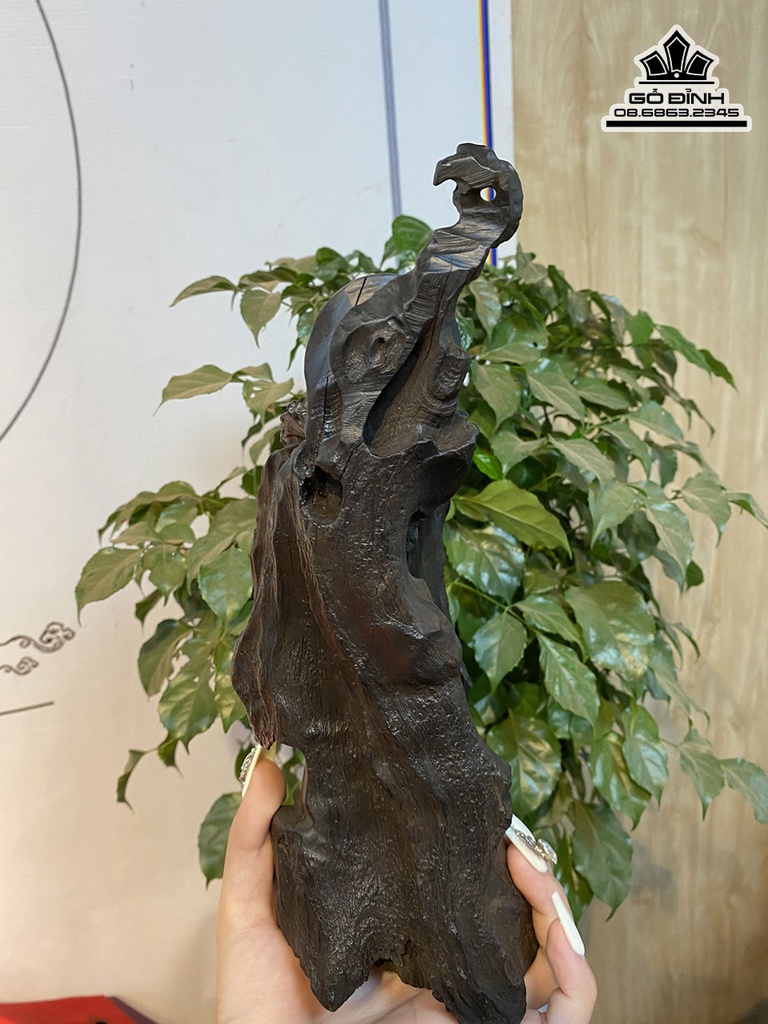 Tượng Đạt Ma Sư Tổ Gỗ Mun Sừng Cao 26 Ngang 10 Sâu 10 (cm) 3