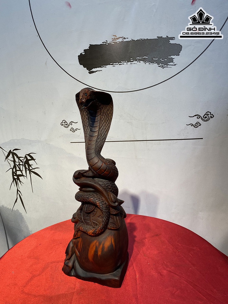 Tượng Rắn Gỗ Trắc Cao 42 Ngang 17 Sâu 10 (cm) 1