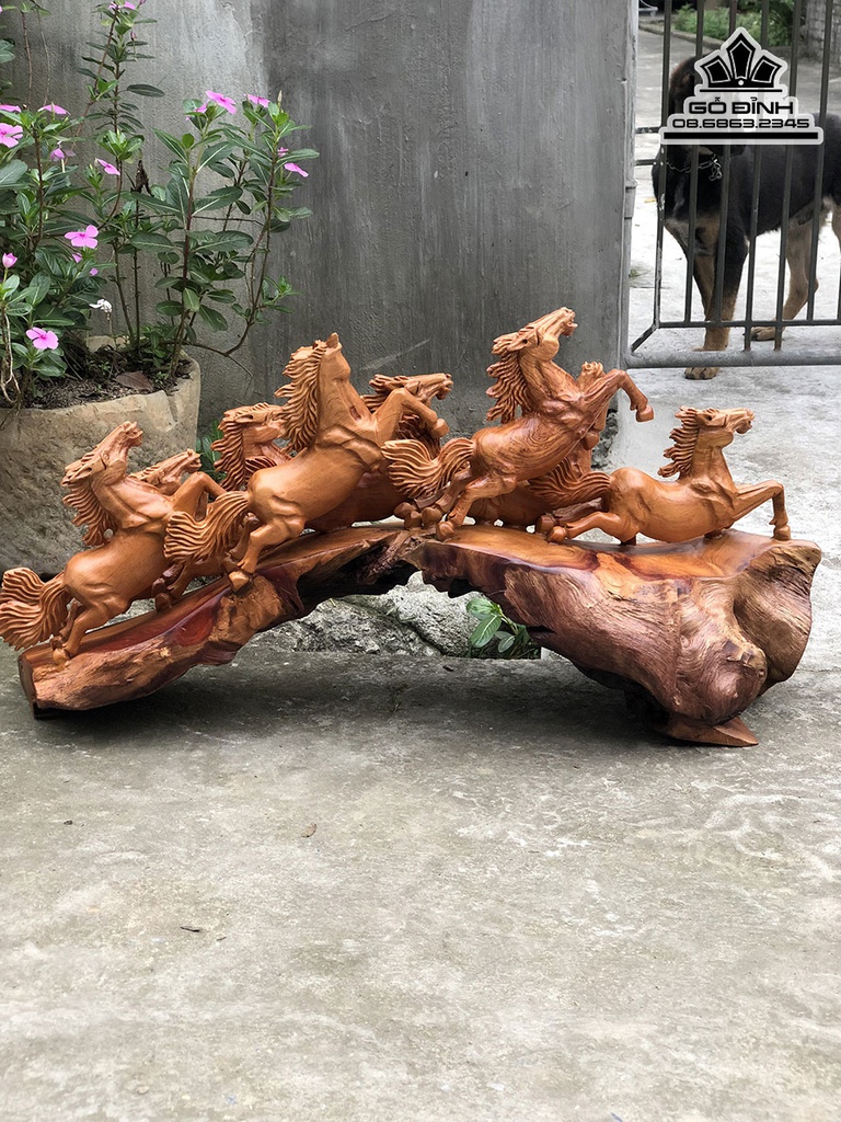 Tượng Ngựa (Bát Mã)Gỗ Hương Cao 45 Ngang 80 Sâu 29 (cm) 0