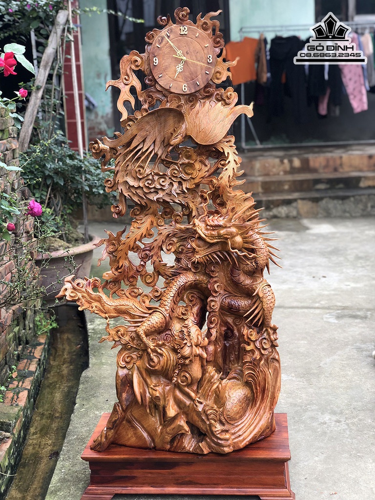 Tượng Tứ Linh Gỗ Hương Cao 154 Ngang 72 Sâu 36 (cm) 1