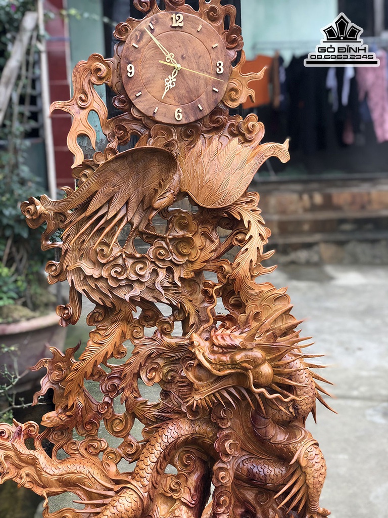 Tượng Tứ Linh Gỗ Hương Cao 154 Ngang 72 Sâu 36 (cm) 2