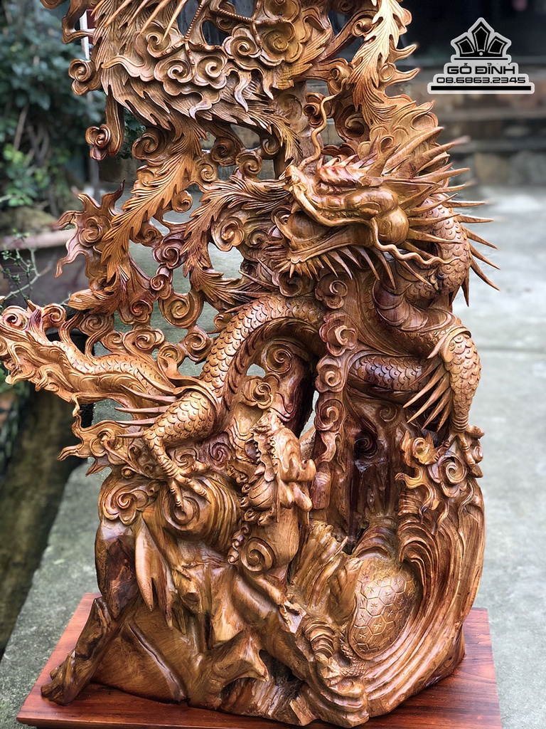 Tượng Tứ Linh Gỗ Hương Cao 154 Ngang 72 Sâu 36 (cm) 3