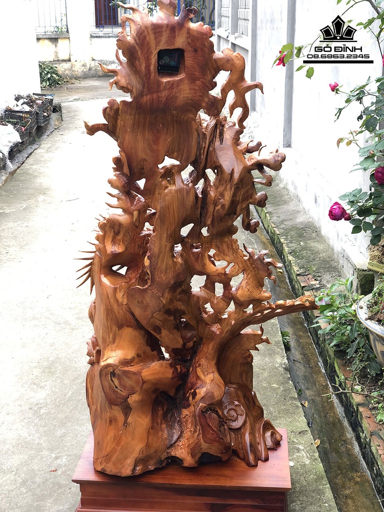 Tượng Tứ Linh Gỗ Hương Cao 154 Ngang 72 Sâu 36 (cm)4