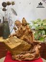 Tượng Tế Công Gỗ Hương Ôm Đá Cao 43 Ngang 43 Sâu 30 (cm) 1