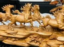 Tượng Ngựa (Bát Mã) Gỗ Ngọc Am Cao 56 Ngang 165 Sâu 40 (cm) 0