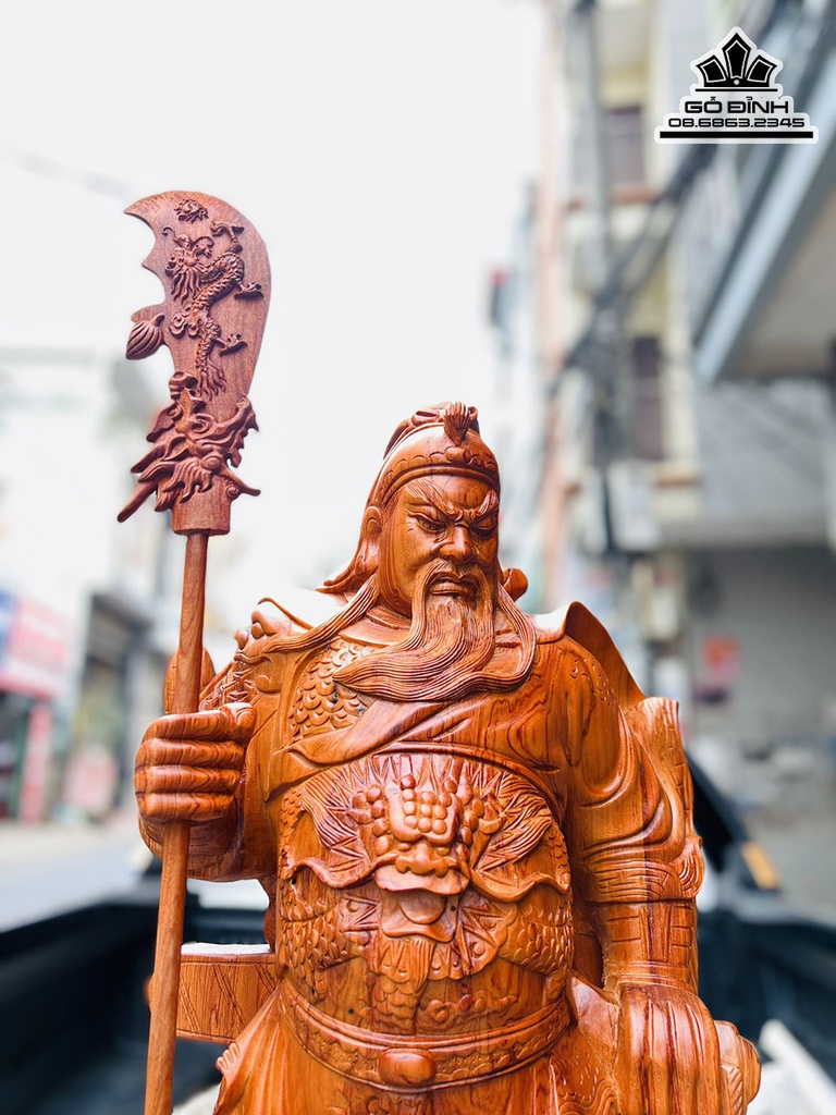 Tượng Quan Công Gỗ Hương Đá Cao 100 Ngang 36 Sâu 24 (cm) 1
