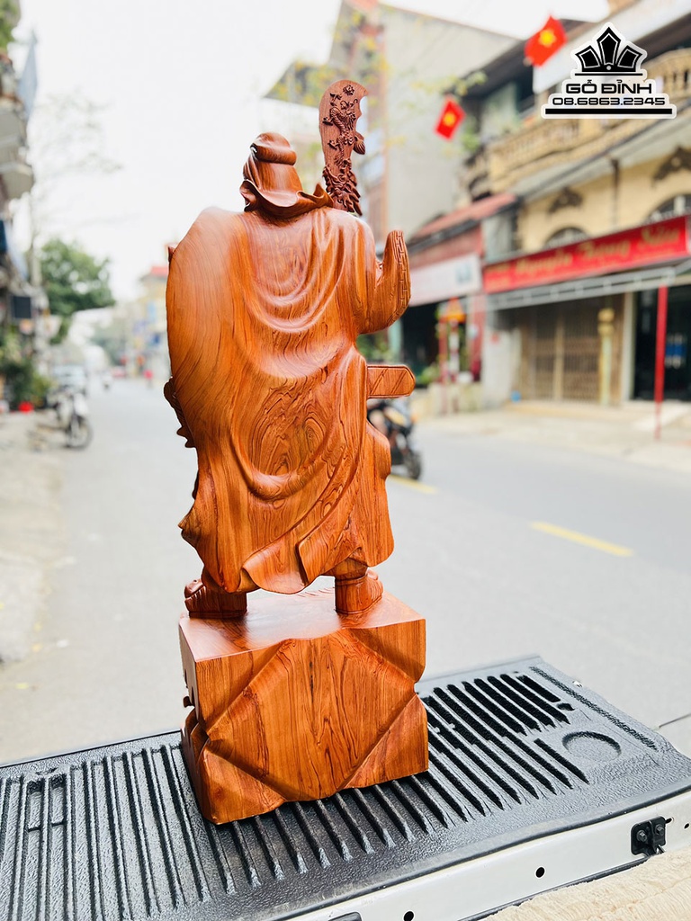 Tượng Quan Công Gỗ Hương Đá Cao 100 Ngang 36 Sâu 24 (cm) 3