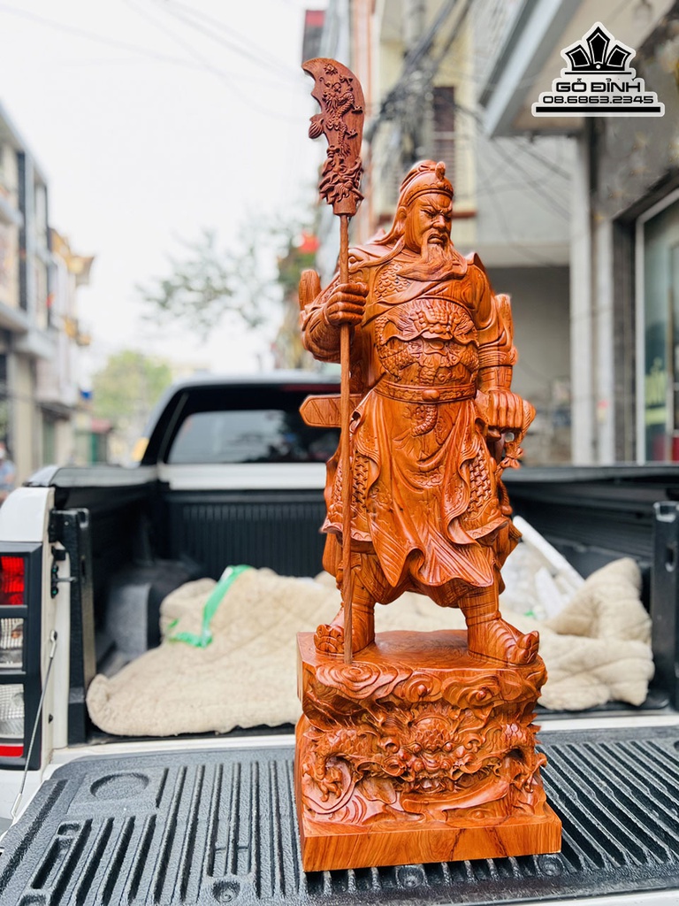 Tượng Quan Công Gỗ Hương Đá Cao 100 Ngang 36 Sâu 24 (cm) 6