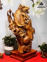 Tượng Cá Hóa Rồng Gỗ Hương Cao 79 Ngang 55 Sâu 25 (cm) 0