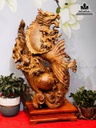 Tượng Cá Hóa Rồng Gỗ Hương Cao 79 Ngang 55 Sâu 25 (cm)4