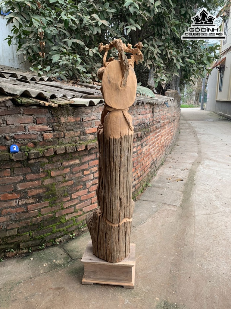 Tượng Đạt Ma Sư Tổ Gỗ Ngọc Am Cao 165 Ngang 40 Sâu 37(cm) 8