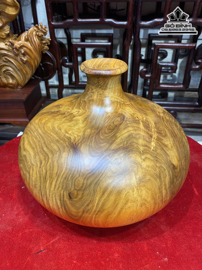 Bình Chum Phú Quý Gỗ Nu Hương Cao 30 Đường 37 (cm) 2