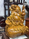 Tượng Phật Di Lặc Gỗ Nu Hương Cao 47 Ngang 35 Sâu 25(cm) 0