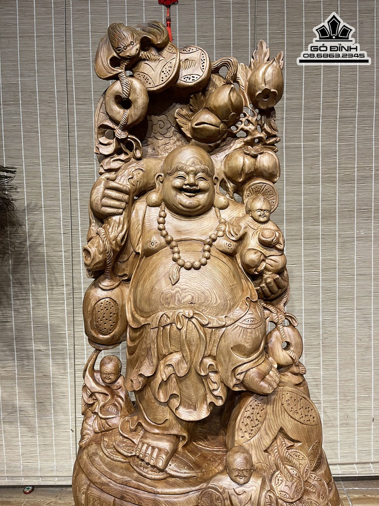 Tượng Phật Di Lặc Gỗ Ngọc Am Cao 90 Ngang 48 Sâu 33 (cm)4