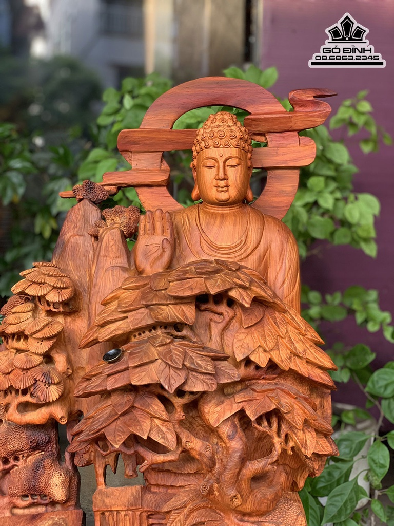 Tượng Nhất Tâm Bái Phật Gỗ Hương Cao Cả Kỷ 92 Ngang 55 Sâu 28 (cm) 4