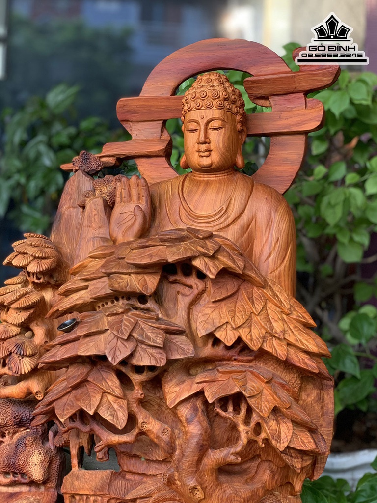 Tượng Nhất Tâm Bái Phật Gỗ Hương Cao Cả Kỷ 92 Ngang 55 Sâu 28 (cm) 5