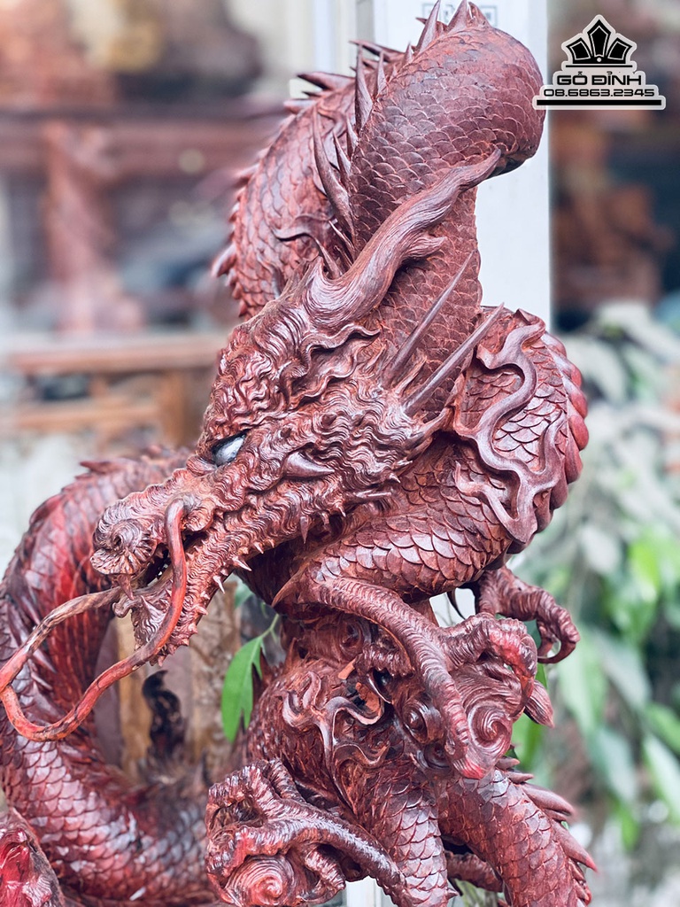 Tượng Long Phụng Gỗ Tử Đàn Cao 73 Ngang 35 Sâu 27 (cm) 1