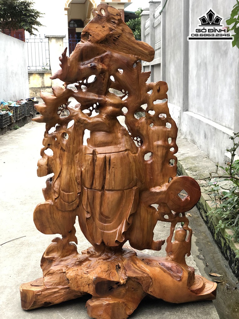 Tượng Phật Di Lặc Gỗ Hương Cao 106 Ngang 70 Sâu 30 (cm) 1