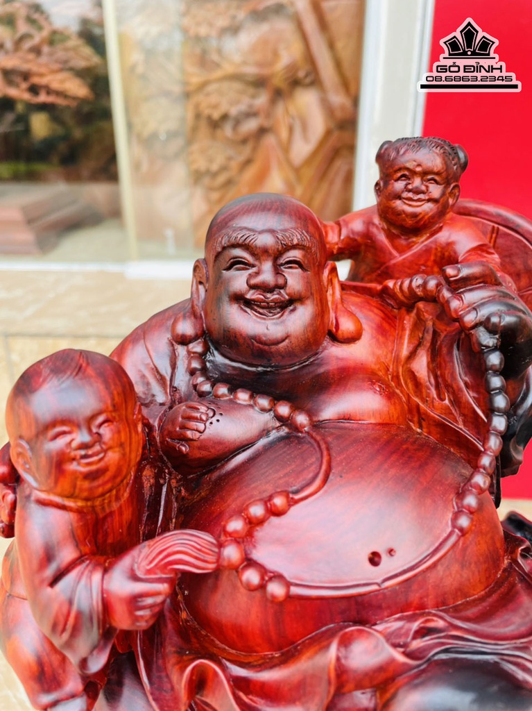 Tượng Phật Di Lặc Gỗ Trắc Cao 40 Ngang 28 Sâu 21 (cm) 0