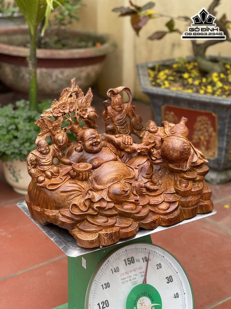 Tượng Phật Di Lặc Gỗ Cẩm Cao 33 Ngang 48 Sâu 30 (cm) 1