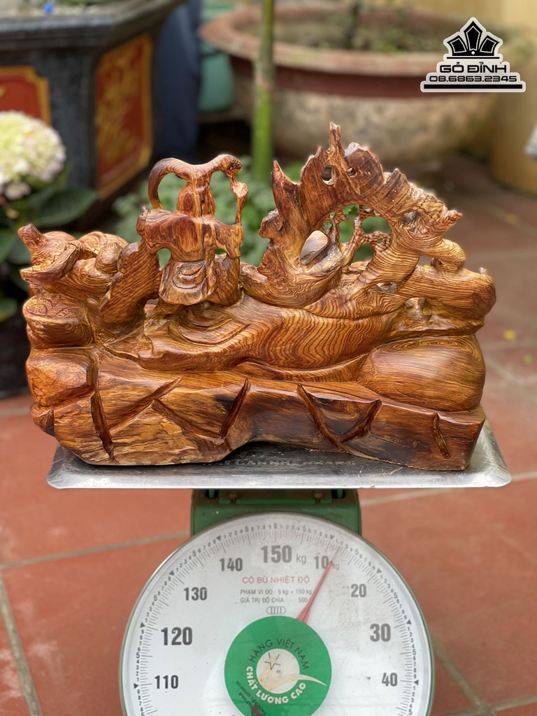 Tượng Phật Di Lặc Gỗ Cẩm Cao 33 Ngang 48 Sâu 30 (cm) 4