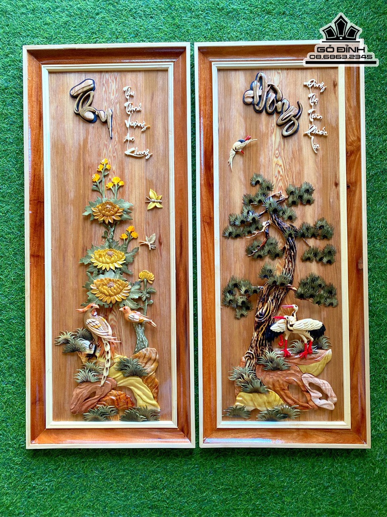 Tranh Gỗ Bốn Mùa Gỗ Pơ Mu Cao 101 Ngang 42 Dày 1.5 (cm) 1