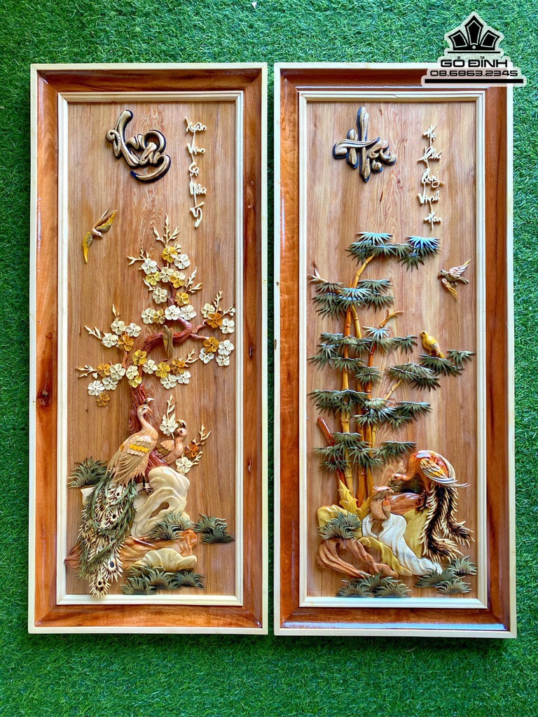 Tranh Gỗ Bốn Mùa Gỗ Pơ Mu Cao 101 Ngang 42 Dày 1.5 (cm) 2