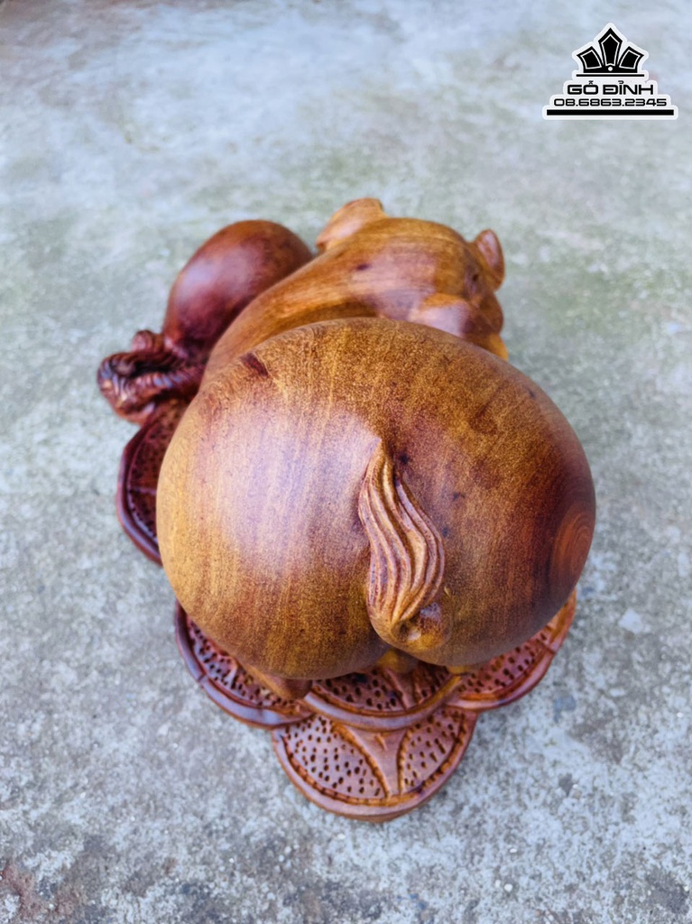 Tượng Heo Gỗ Hương Việt Cao 15 Ngang 29 Sâu 19 (cm) 2