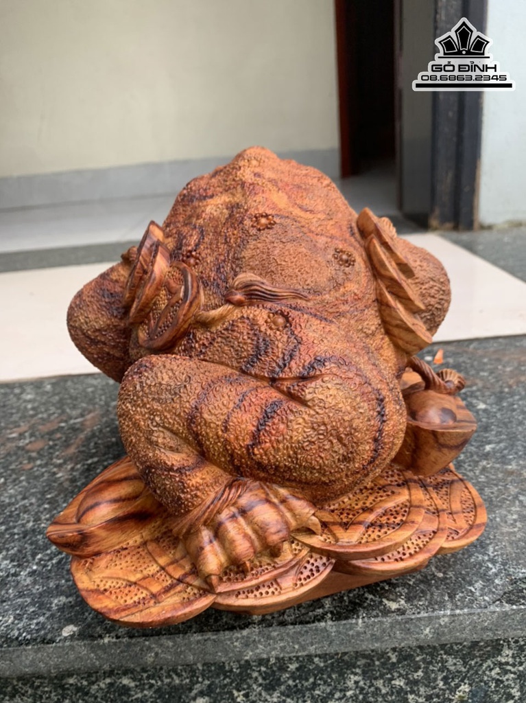 Tượng Cóc (Thiềm Thừ)Gỗ Sưa Cao 27 Ngang 20 Sâu 18 (cm)6