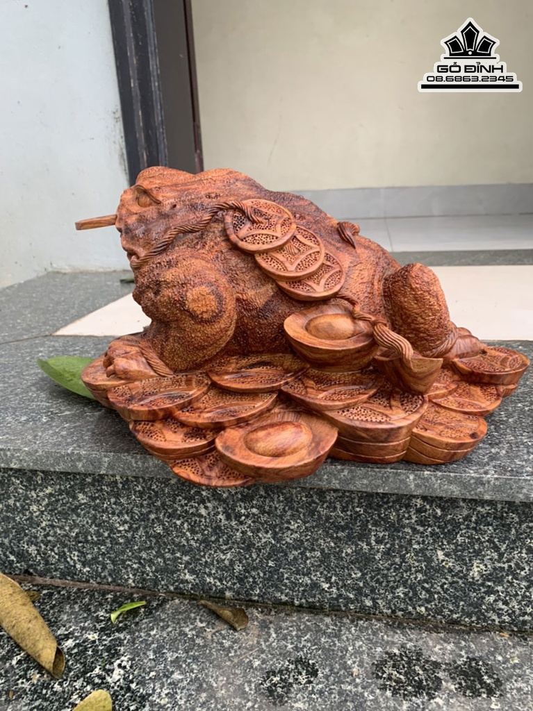 Tượng Cóc (Thiềm Thừ) Gỗ Sưa Cao 42 Ngang 29 Sâu 18 (cm)7