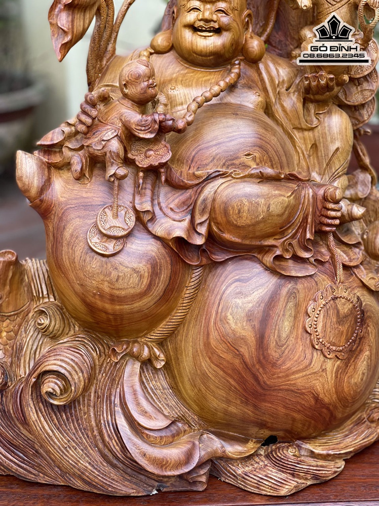 Tượng Phật Di Lặc Gỗ Hương Cao Cả Kỷ 77 Ngang 58 Sâu 30 (cm) 0
