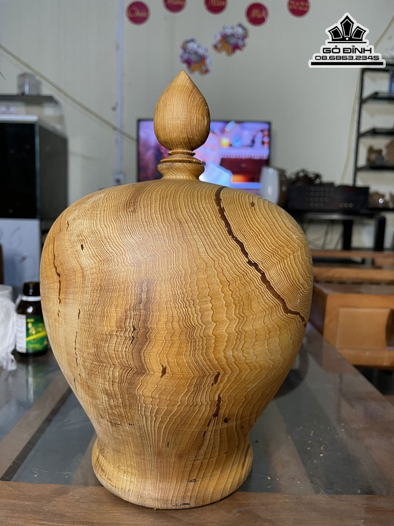 Bình Phú Quý Gỗ Ngọc Am Cao 24 Đường Kính 22 (cm) 1
