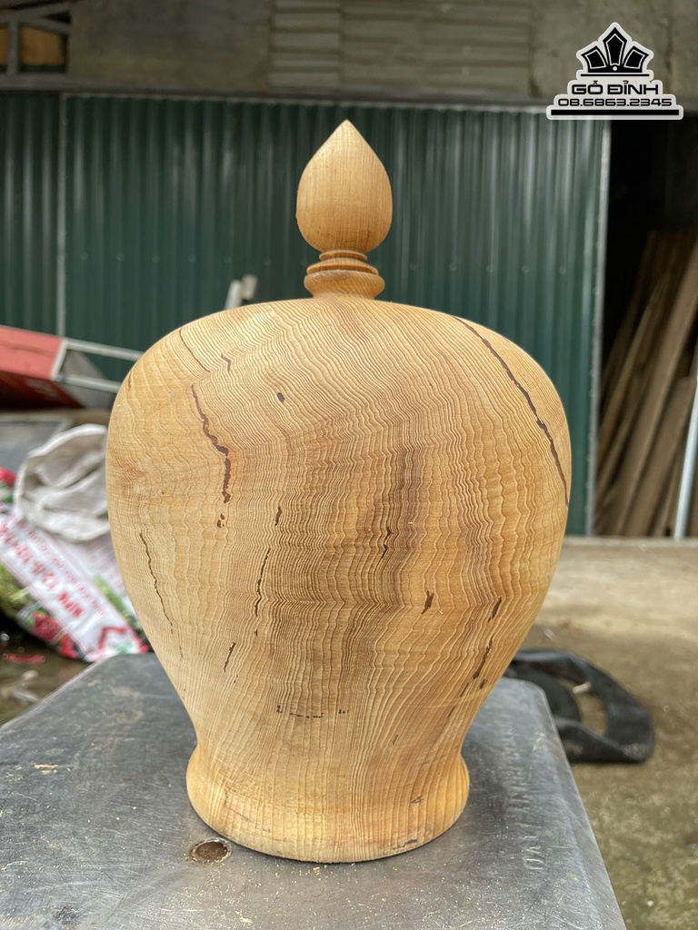 Bình Phú Quý Gỗ Ngọc Am Cao 24 Đường Kính 22 (cm) 4