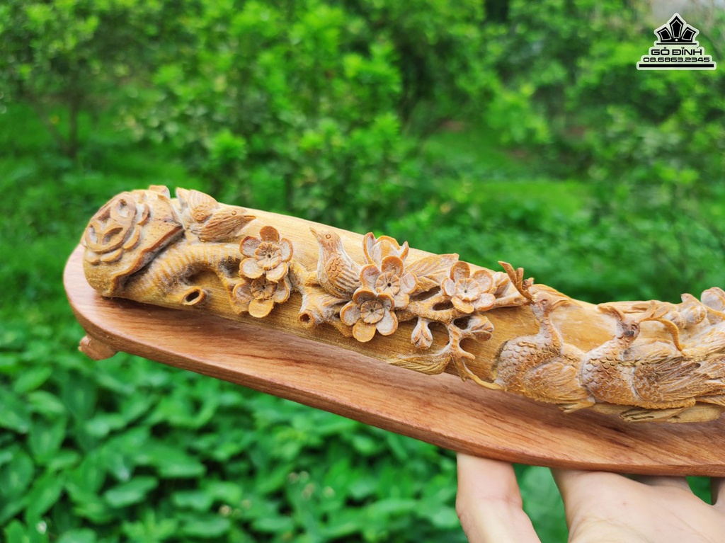 Gậy Như Ý Gỗ Hoàng Đàn Cao 5 Ngang 40 Sâu 7 (cm) 0