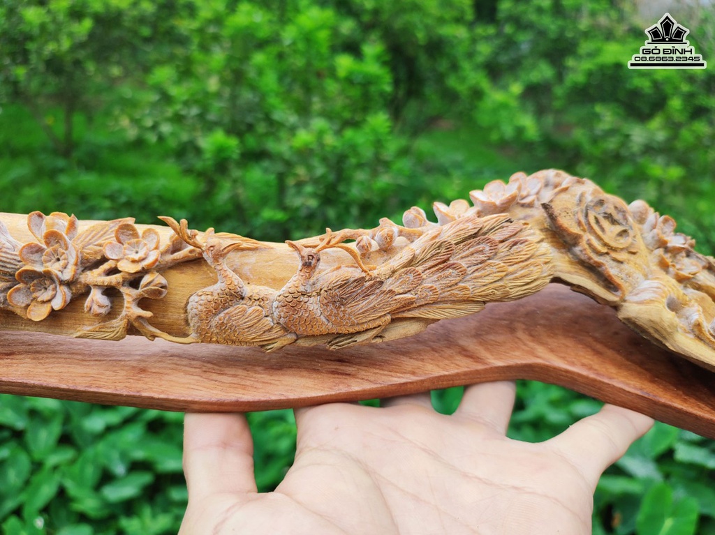 Gậy Như Ý Gỗ Hoàng Đàn Cao 5 Ngang 40 Sâu 7 (cm) 1