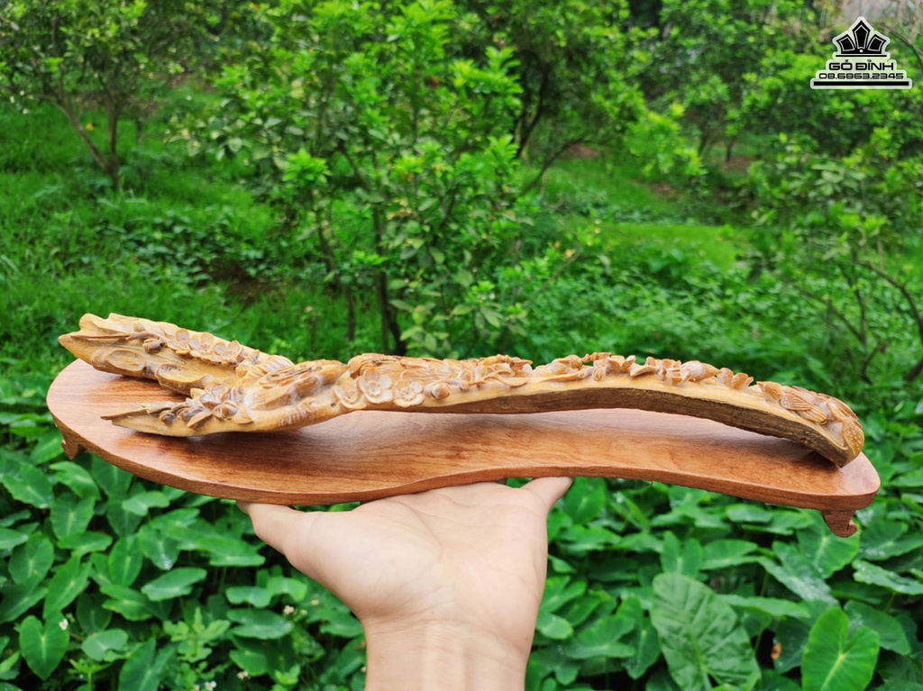 Gậy Như Ý Gỗ Hoàng Đàn Cao 5 Ngang 40 Sâu 7 (cm) 3