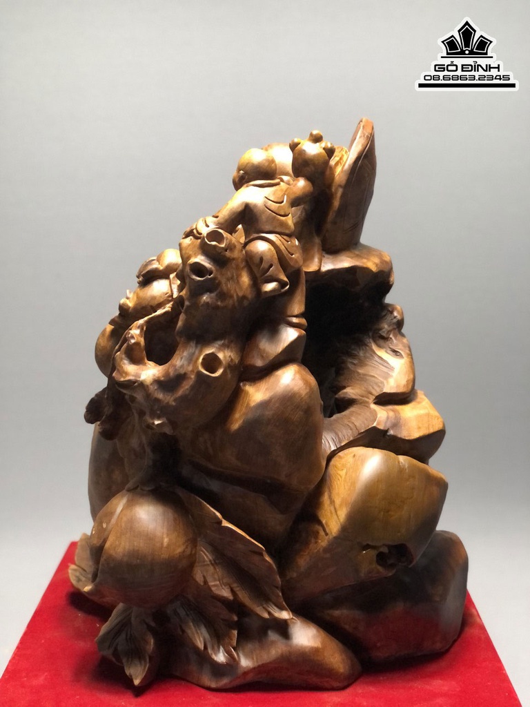 Tượng Phật Di Lặc Gỗ Nu Ngọc Am Cao 50 Ngang 42 Sâu 42 (cm) 2