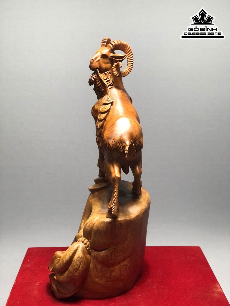 Tượng Dê Nhất Dương  Gỗ Hương Cao 52 Ngang 27 Sâu 22 (cm) 2