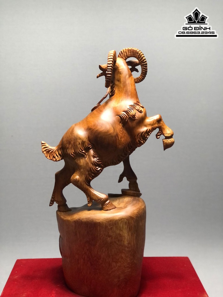 Tượng Dê Nhất Dương  Gỗ Hương Cao 52 Ngang 27 Sâu 22 (cm) 4