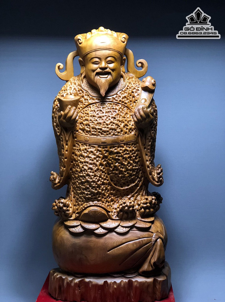 Tượng Thần Tài Gỗ Ngọc Am Cao 88 Ngang 41 Sâu 22 (cm) 0