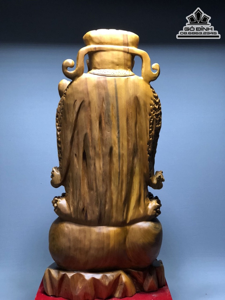 Tượng Thần Tài Gỗ Ngọc Am Cao 88 Ngang 41 Sâu 22 (cm) 1