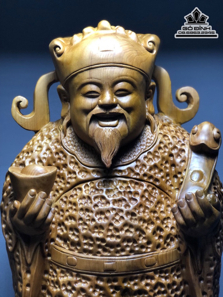Tượng Thần Tài Gỗ Ngọc Am Cao 88 Ngang 41 Sâu 22 (cm) 5