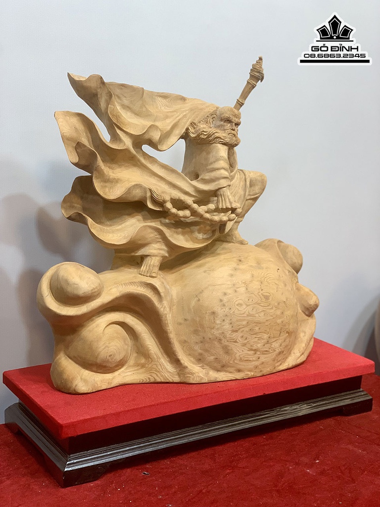 Tượng Đạt Ma Sư Tổ Gỗ Nu Ngọc Am Cao 60 Ngang 48 Sâu 16 (cm) 1