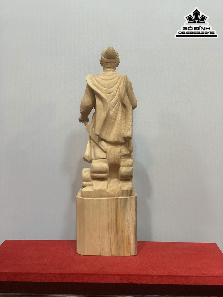 Tượng trần Hưng Đạo Gỗ Ngọc Am Cao 50 Ngang 14.5 Sâu 12.5(cm) 2