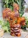 Tượng Gà Trống Gỗ Hương Cao 65 Ngang 45 Sâu 20 (cm) 3